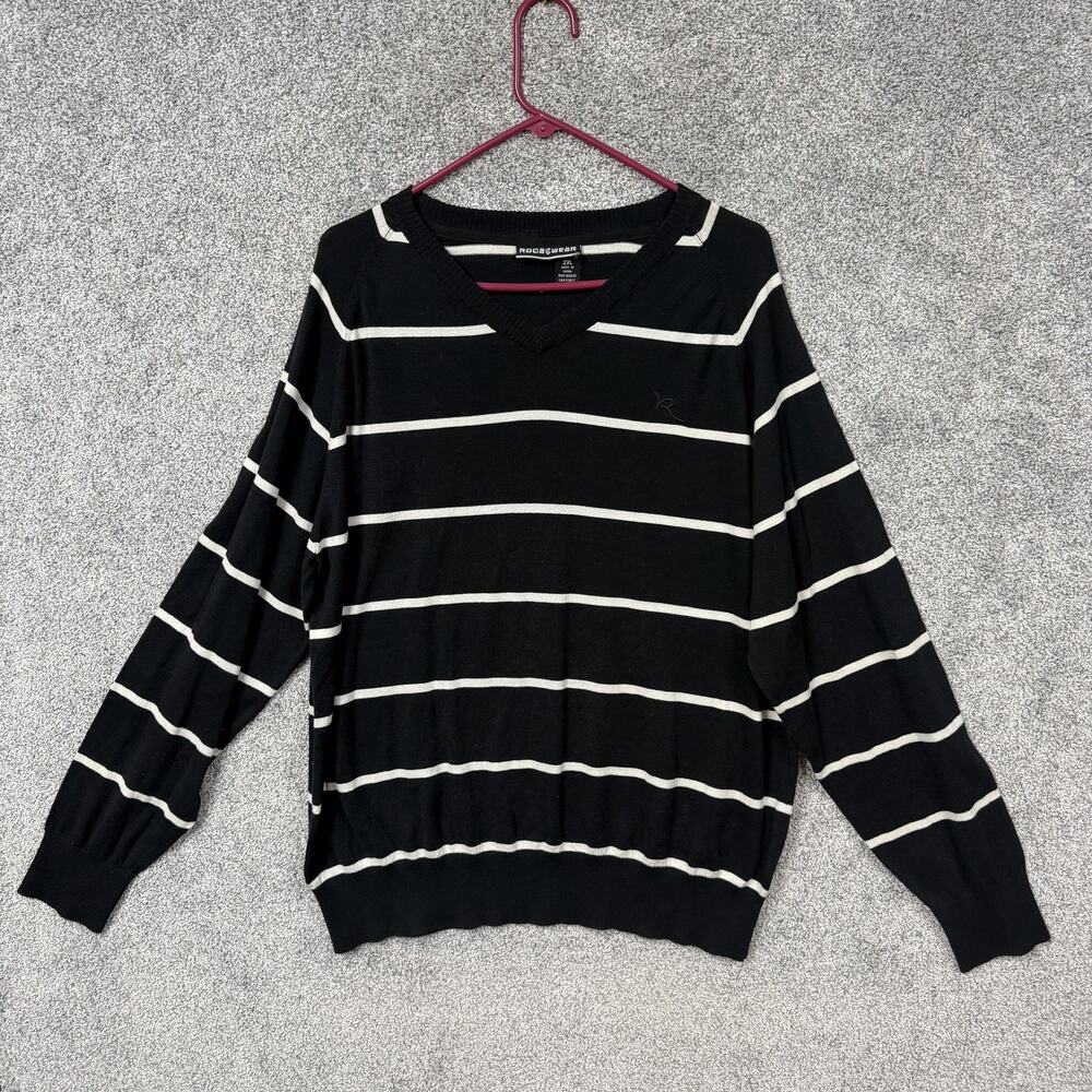 Vintage 90s Rocawear Sweater 2XL Hip Hop Grunge Baggy Skater Retro Streetwear